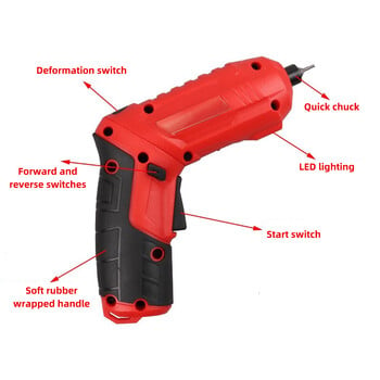 Акумулаторна електрическа отвертка 3,6 V акумулаторна литиева батерия Мини бормашина Отвертка Електрически инструменти Домакински ремонт Ремонт