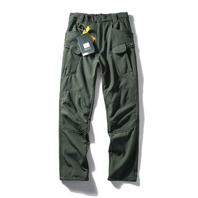 Žiemos lauko nusidėvėjimui atsparios kelių sluoksnių dvisluoksnės sustorėjusios minkštos vilnos izoliacijos vandeniui atsparios kelių kišenių taktinės kelnės