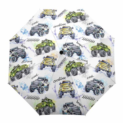 Ugunsdzēsēju mašīnas ātrās palīdzības Ceļu policijas multfilma Āra vēja necaurlaidīgs lietussargs Pilnībā automātisks astoņu virzienu vīriešu sieviešu liels saulessargs