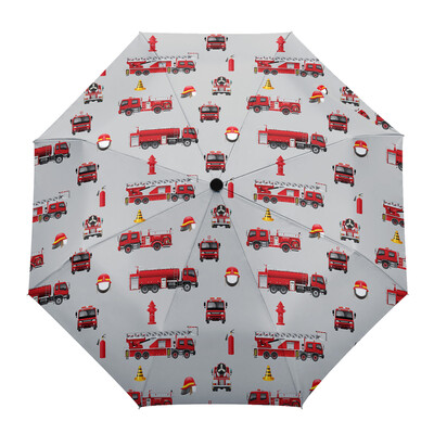 Ugunsdzēsēju mašīnas ātrās palīdzības Ceļu policijas multfilma Āra vēja necaurlaidīgs lietussargs Pilnībā automātisks astoņu virzienu vīriešu sieviešu liels saulessargs