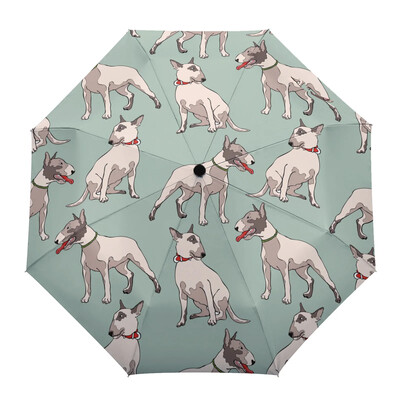 Cartoon Dog Lemmikloomaarmastaja Kawaii Print Naised Mehed Vihmavari Kolm kokkupandavat tüdrukut Vastupidav kaasaskantav käsitsi Vihmavarjud Kingitus päikesevari