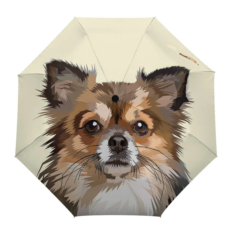 Karikatūra Suņu mīlētājs Kawaii Print Sievietēm Vīrieši Lietussargs Trīs Saliekami Meiteņu Izturīgi Pārnēsājami Manuāli lietussargi Dāvanu Saulessargs