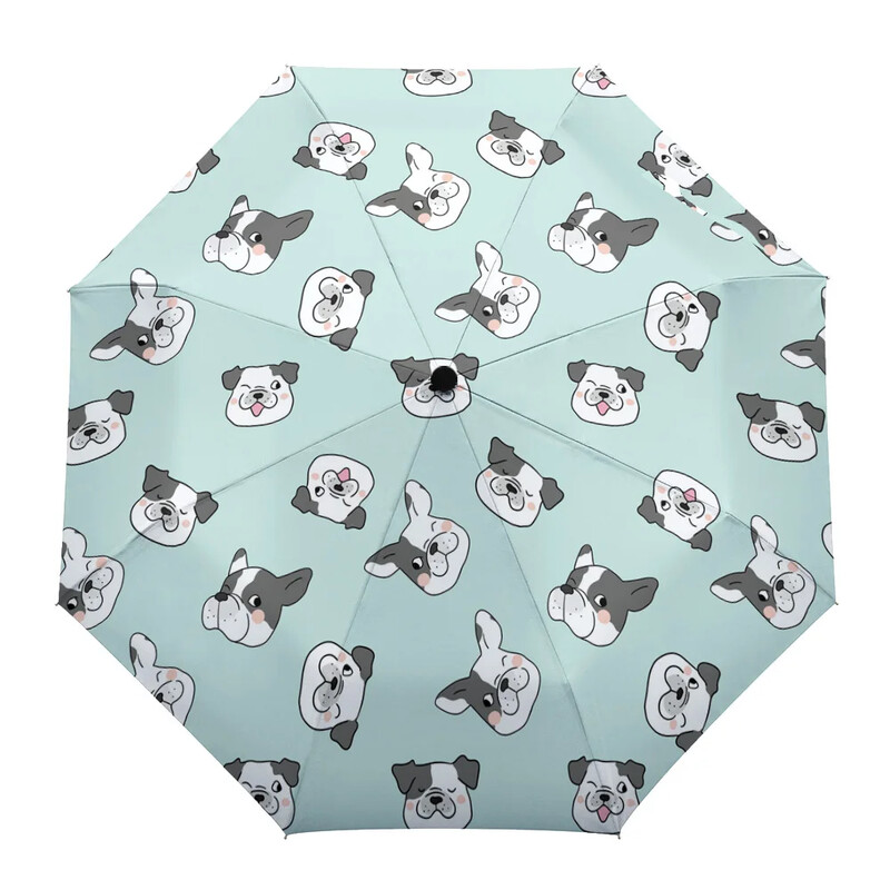 Karikatūra Suņu mīlētājs Kawaii Print Sievietēm Vīrieši Lietussargs Trīs Saliekami Meiteņu Izturīgi Pārnēsājami Manuāli lietussargi Dāvanu Saulessargs