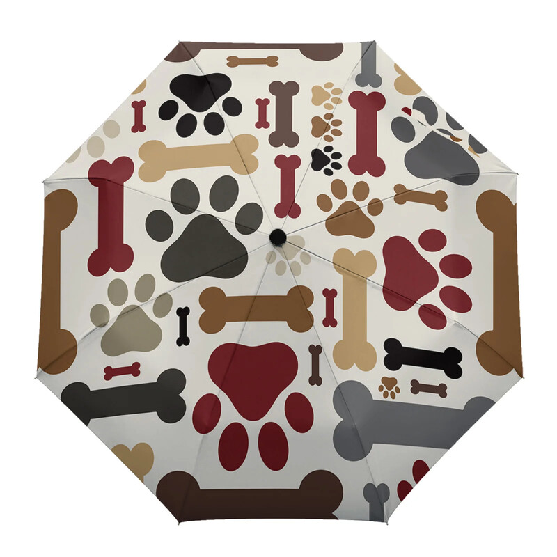 Karikatūra Suņu mīlētājs Kawaii Print Sievietēm Vīrieši Lietussargs Trīs Saliekami Meiteņu Izturīgi Pārnēsājami Manuāli lietussargi Dāvanu Saulessargs