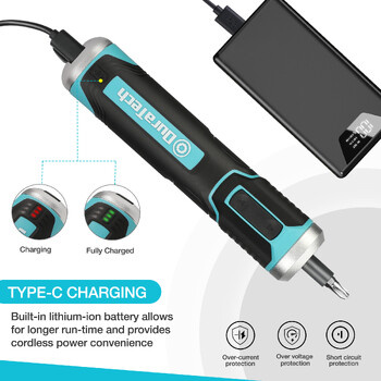 DuraTech 41 бр. 3,6 V литиево-йонна акумулаторна отвертка Комплект мини интелигентни електрически отвертки USB литиево-йонна батерия Електроинструменти