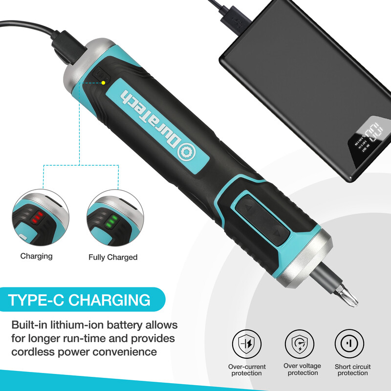 DuraTech 41-dielna sada skrutkovačov 3,6 V Li-ion nabíjateľná sada mini inteligentných elektrických skrutkovačov USB lítium-iónová batéria elektrické náradie