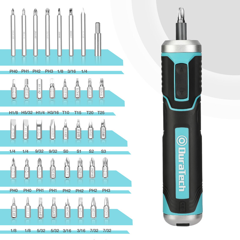 DuraTech 41-dielna sada skrutkovačov 3,6 V Li-ion nabíjateľná sada mini inteligentných elektrických skrutkovačov USB lítium-iónová batéria elektrické náradie