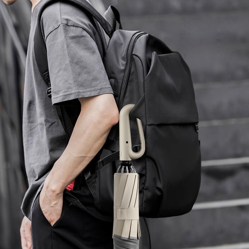 Umbrelă inversată rezistentă la vânt automată, mâner cu cataramă Umbrele de ploaie pliabile în aer liber, umbrelă de golf de călătorie de dimensiuni mari pentru bărbați și femei