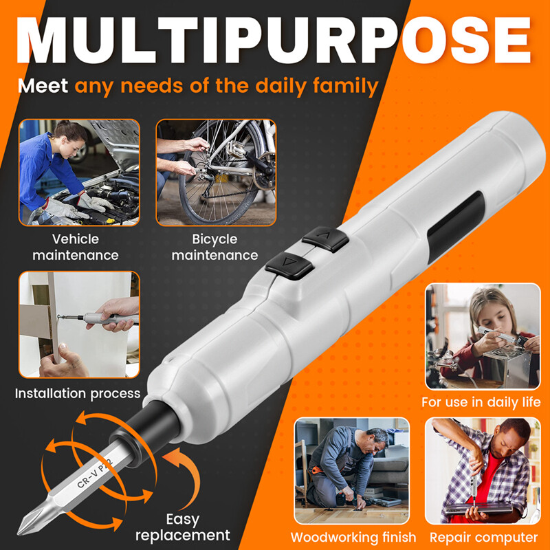 Električni odvijač 3,6 V, mali akumulatorski odvijač, USB komplet odvijača za brzo punjenje, mini odvijač veličine olovke