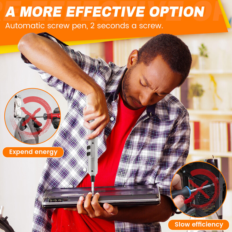 Električni odvijač 3,6 V, mali akumulatorski odvijač, USB komplet odvijača za brzo punjenje, mini odvijač veličine olovke