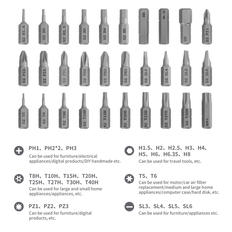 Täppiskruvikeeraja elektriline komplekt 37 ühes elektrilised tööriistad Taaslaetavad magnetilised miniotsad Xiaomi mobiiltelefonide parandamiseks