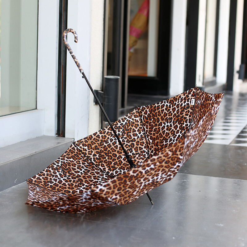 Umbrelă de modă pentru femei, model leopard, umbrelă cu mâner lung, ploaie, femei, călătorie, umbrelă pliabilă automată, fată, 8 coaste