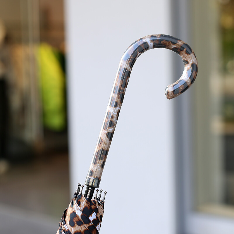 Umbrelă de modă pentru femei, model leopard, umbrelă cu mâner lung, ploaie, femei, călătorie, umbrelă pliabilă automată, fată, 8 coaste