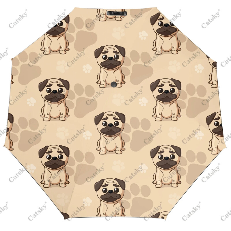 Μοτίβο γαλλικού μπουλντόγκ Wo πτυσσόμενη ομπρέλα αντιανεμική αντιηλιακή προστασία UV Προστασία μόδας φορητό δώρο ταξιδιωτικές ομπρέλες εξωτερικού χώρου