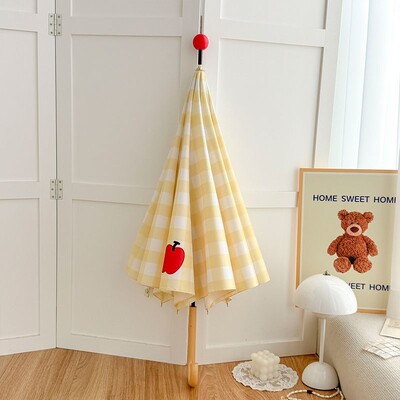 Japāņu Kawaii pleds vēja necaurlaidīgs, liels lietussargs ar garu rokturi sievietēm studentēm, meitenēm, ceļojumiem brīvā dabā, saulains lietus divējāda lietojuma lietussargs