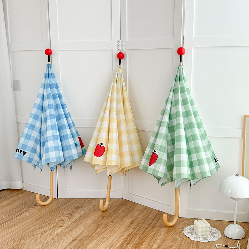 Japāņu Kawaii pleds vēja necaurlaidīgs, liels lietussargs ar garu rokturi sievietēm studentēm, meitenēm, ceļojumiem brīvā dabā, saulains lietus divējāda lietojuma lietussargs