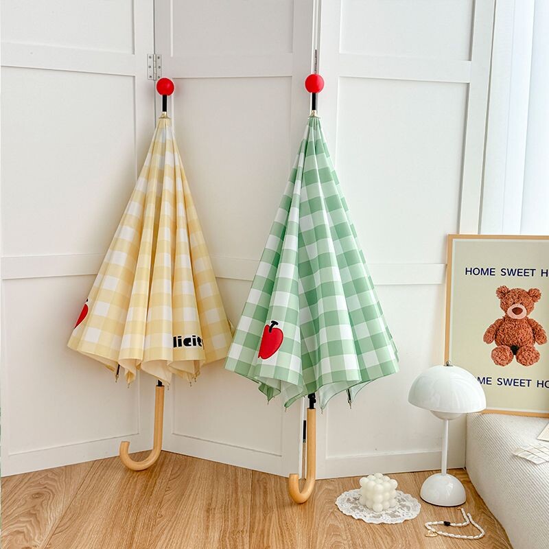 Japāņu Kawaii pleds vēja necaurlaidīgs, liels lietussargs ar garu rokturi sievietēm studentēm, meitenēm, ceļojumiem brīvā dabā, saulains lietus divējāda lietojuma lietussargs