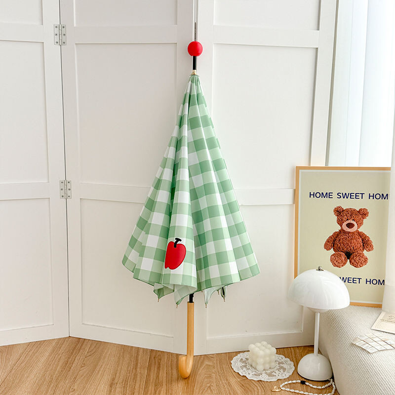 Japāņu Kawaii pleds vēja necaurlaidīgs, liels lietussargs ar garu rokturi sievietēm studentēm, meitenēm, ceļojumiem brīvā dabā, saulains lietus divējāda lietojuma lietussargs