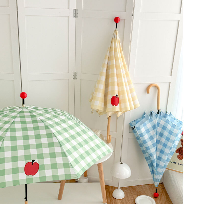 Japāņu Kawaii pleds vēja necaurlaidīgs, liels lietussargs ar garu rokturi sievietēm studentēm, meitenēm, ceļojumiem brīvā dabā, saulains lietus divējāda lietojuma lietussargs