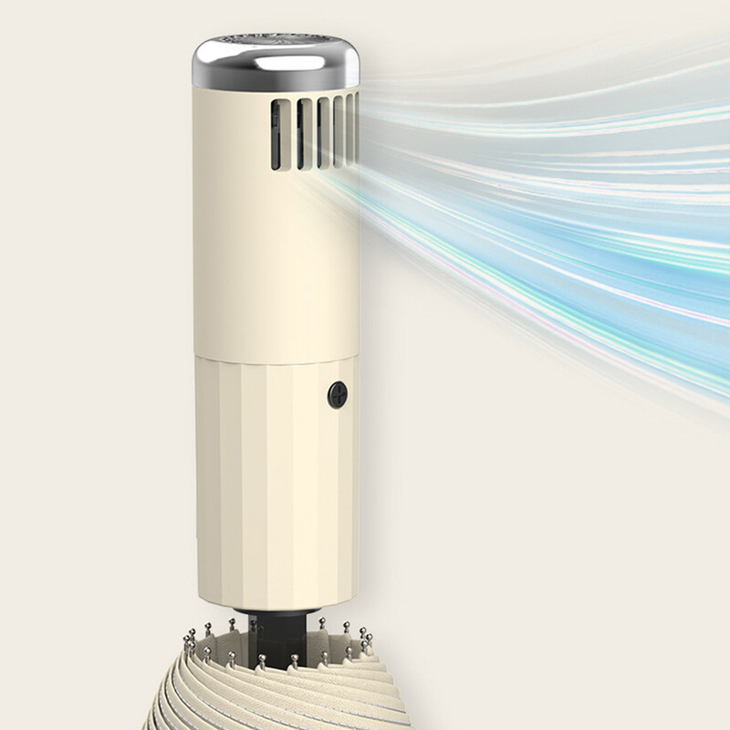 Umbrelă portabilă cu ventilator Răcire convenabilă și protecție solară On Go Umbrelă impermeabilă pentru femei, roz