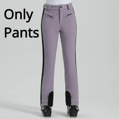 2025 Salopete de schi subțiri pentru femei Pantaloni de schi pentru femei noi de iarnă Pantaloni de transpirație caldi, impermeabili, de munte Pantaloni de zăpadă cu elasticitate ridicată
