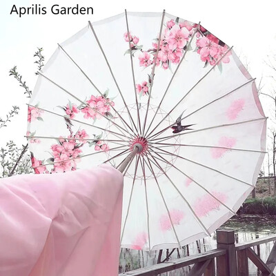 Umbrelă pliabilă pentru mașină personală soare japoneză chinezească femei umbrelă clasică din hârtie unsă decor Umbrelă de soare Cadeau Femme