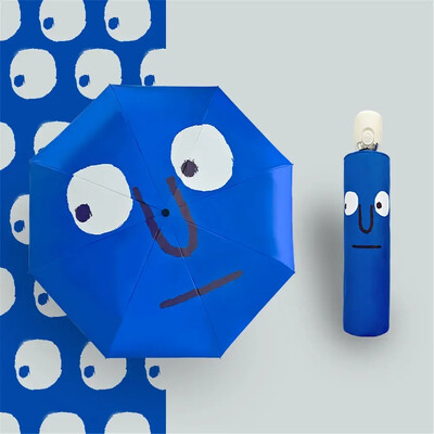 Jauki, smieklīgi salokāmi lietussargi Praktisks UV aizsardzības saulessargs pārnēsājams pludmales lietussargs bērniem āra ceļojumu dāvanu saulessargs