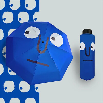 Jauki, smieklīgi salokāmi lietussargi Praktisks UV aizsardzības saulessargs pārnēsājams pludmales lietussargs bērniem āra ceļojumu dāvanu saulessargs