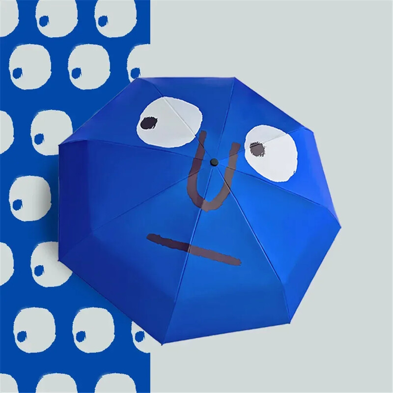 Jauki, smieklīgi salokāmi lietussargi Praktisks UV aizsardzības saulessargs pārnēsājams pludmales lietussargs bērniem āra ceļojumu dāvanu saulessargs
