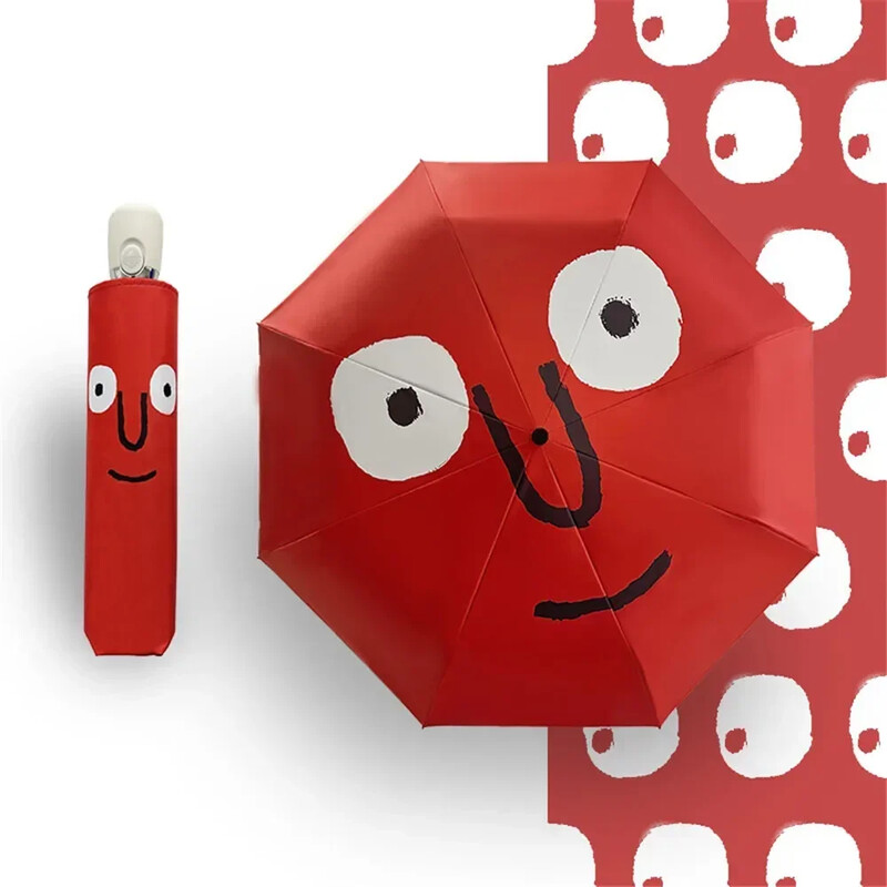 Jauki, smieklīgi salokāmi lietussargi Praktisks UV aizsardzības saulessargs pārnēsājams pludmales lietussargs bērniem āra ceļojumu dāvanu saulessargs