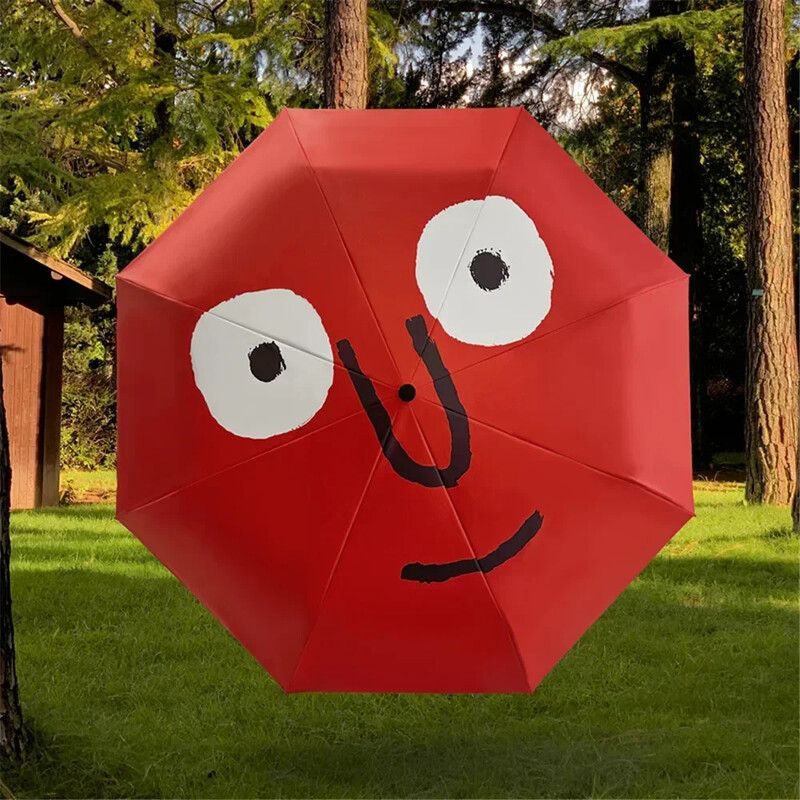 Jauki, smieklīgi salokāmi lietussargi Praktisks UV aizsardzības saulessargs pārnēsājams pludmales lietussargs bērniem āra ceļojumu dāvanu saulessargs