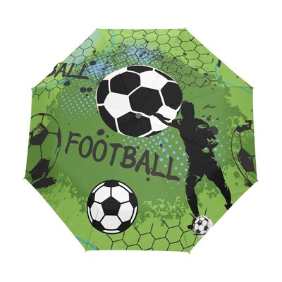 Ποδόσφαιρο Αθλητισμός Αντιανεμικές Ομπρέλες Ταξιδίου Παιχνίδι Ποδόσφαιρο Πτυσσόμενη Ομπρέλα Βροχής Συμπαγής ελαφριά για Έφηβους Ενήλικες Άντρες Αγόρια