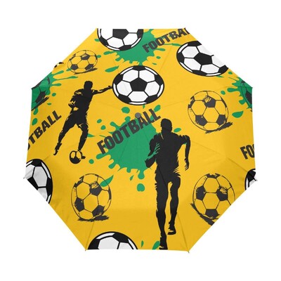 Ποδόσφαιρο Αθλητισμός Αντιανεμικές Ομπρέλες Ταξιδίου Παιχνίδι Ποδόσφαιρο Πτυσσόμενη Ομπρέλα Βροχής Συμπαγής ελαφριά για Έφηβους Ενήλικες Άντρες Αγόρια