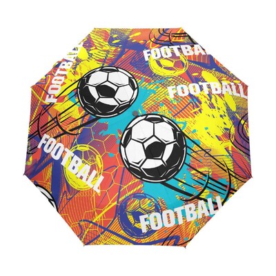 Ποδόσφαιρο Αθλητισμός Αντιανεμικές Ομπρέλες Ταξιδίου Παιχνίδι Ποδόσφαιρο Πτυσσόμενη Ομπρέλα Βροχής Συμπαγής ελαφριά για Έφηβους Ενήλικες Άντρες Αγόρια