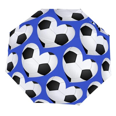 Ποδόσφαιρο Αθλητισμός Αντιανεμικές Ομπρέλες Ταξιδίου Παιχνίδι Ποδόσφαιρο Πτυσσόμενη Ομπρέλα Βροχής Συμπαγής ελαφριά για Έφηβους Ενήλικες Άντρες Αγόρια