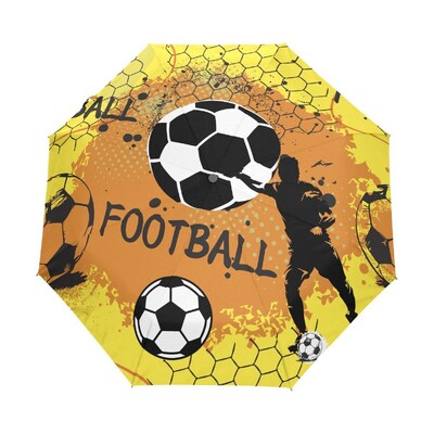 Ποδόσφαιρο Αθλητισμός Αντιανεμικές Ομπρέλες Ταξιδίου Παιχνίδι Ποδόσφαιρο Πτυσσόμενη Ομπρέλα Βροχής Συμπαγής ελαφριά για Έφηβους Ενήλικες Άντρες Αγόρια
