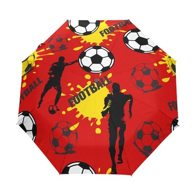 Ποδόσφαιρο Αθλητισμός Αντιανεμικές Ομπρέλες Ταξιδίου Παιχνίδι Ποδόσφαιρο Πτυσσόμενη Ομπρέλα Βροχής Συμπαγής ελαφριά για Έφηβους Ενήλικες Άντρες Αγόρια