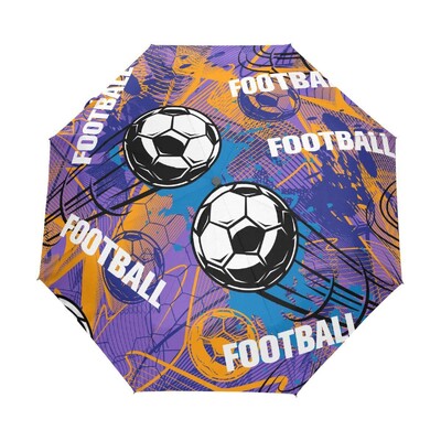 Ποδόσφαιρο Αθλητισμός Αντιανεμικές Ομπρέλες Ταξιδίου Παιχνίδι Ποδόσφαιρο Πτυσσόμενη Ομπρέλα Βροχής Συμπαγής ελαφριά για Έφηβους Ενήλικες Άντρες Αγόρια