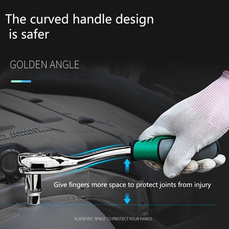 Set de chei cu clichet de 1/4 inch, set de scule mecanice și set de prize cu mâner cu clichet reversibil cu eliberare rapidă și prelungire