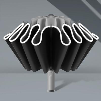 Αυτόματη αναδιπλούμενη ισχυρή ομπρέλα για άνδρες Γυναικεία αντιανεμική ομπρέλα 12 πλευρών αντίστροφη ομπρέλα Ανθεκτική ομπρέλα ταξιδιού ανεστραμμένη βροχή