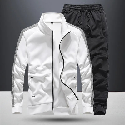 Férfi sportruházat készletek alkalmi tréningruha Férfi őszi öltönyök 2 részes pulóver+nadrágok sportruha Férj ruházat Nagy 7XL