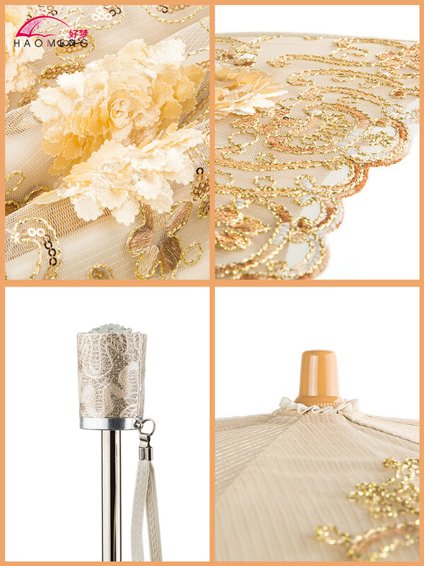 Umbrelă de soare pentru doamnă, ploaie, femeie, dantelă, umbrelă pliabilă, rezistentă la vânt, broderie, pânză, umbrelă de soare, acoperire neagră, cadou Parapluie SY405