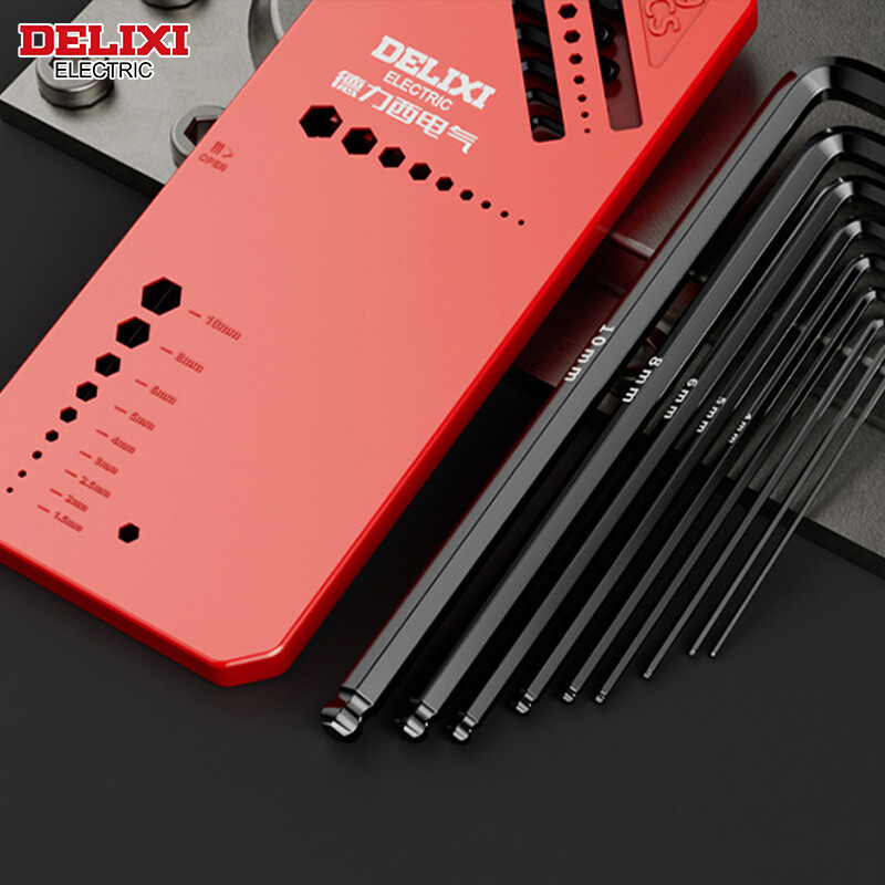 DELIXI ELECTRIC Σετ κλειδιών Allen, Εξαγωνικό Κλειδί Allen Σετ σε συσκευασία με κουτί με κλειδί, Sleev Universal Torque Long Metric, για συντήρηση οχήματος