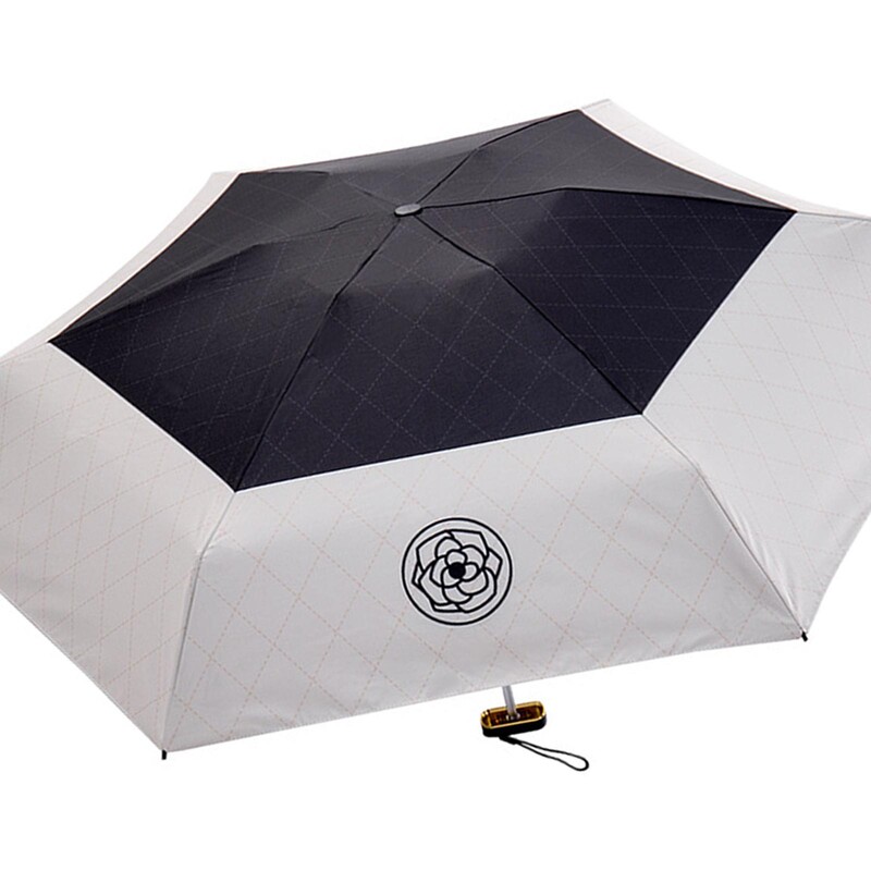 Portable Umbrella Personal Umbrella Outdoor Activities Compact 6 Ribs Camellia for Women Sunny Umbrella Sunny Umbrella Sun Rain Umbrella