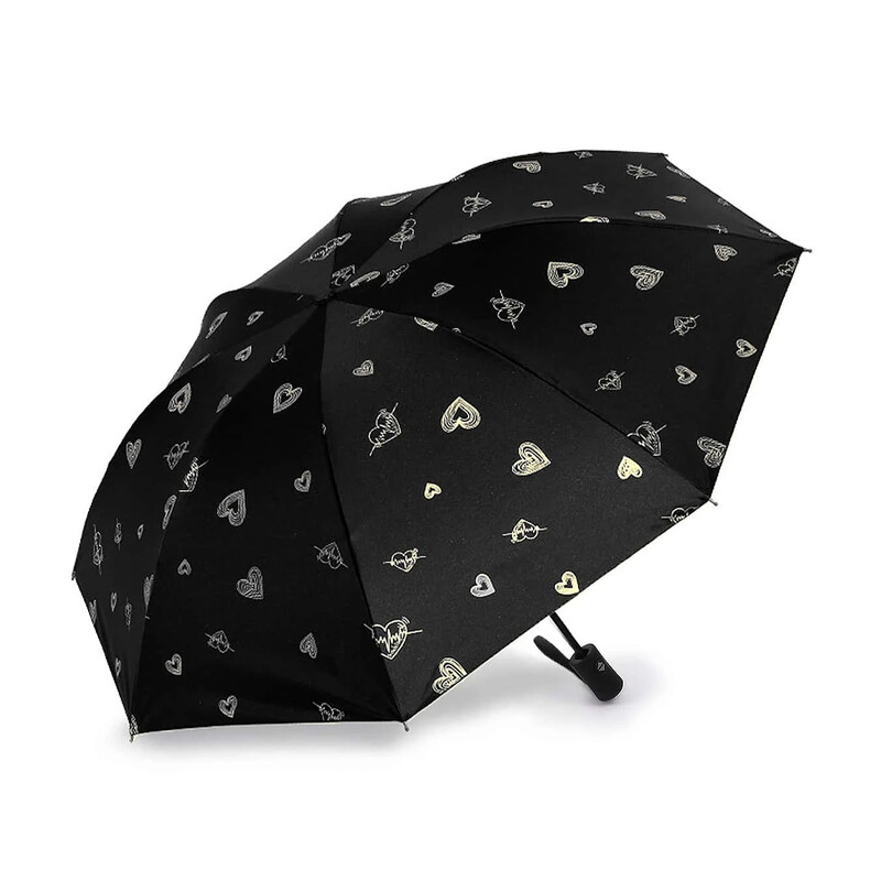 Automātiski salokāms lietussargs, vēja necaurlaidīgs vīriešu un sieviešu pastiprināts, biezināts biznesa lietussargs, saulains un lietains