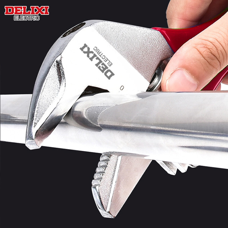 DELIXI ELECTRIC Cheie cu mâner scurt, roată cu clichet cu deschidere mare Cheie reglabilă pentru baie, pentru întreținerea instalației de conducte de baie