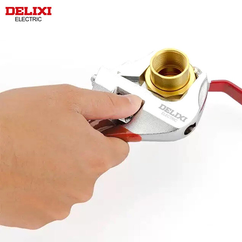 DELIXI ELECTRIC Cheie cu mâner scurt, roată cu clichet cu deschidere mare Cheie reglabilă pentru baie, pentru întreținerea instalației de conducte de baie