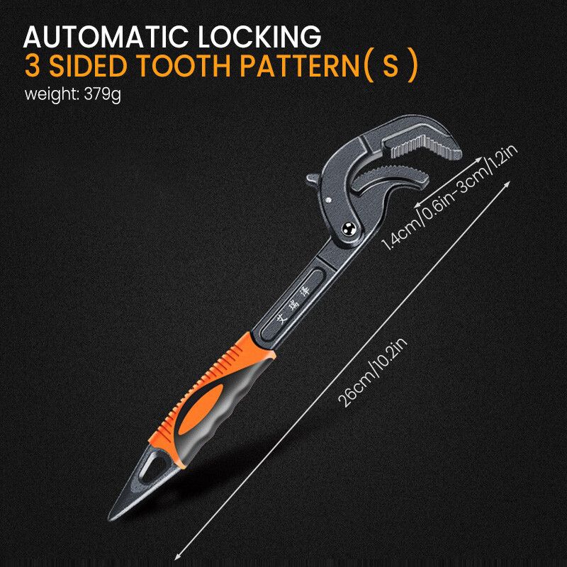 AIRAJ uzgriežņu atslēga ar augstu oglekļa tēraudu, daudzfunkcionāls regulējams pašbloķējošs sprūdraķis atvērtā gala uzgriežņu atslēgas manuālais remonta rīks