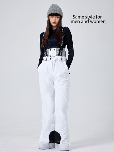 Pantaloni de schi 2025 pentru femei, iarna îngroșați, rezistenți la vânt, impermeabili, caldi, în aer liber, pentru schi, pentru snowboarding, pantaloni cu curele pentru zăpadă, bărbați