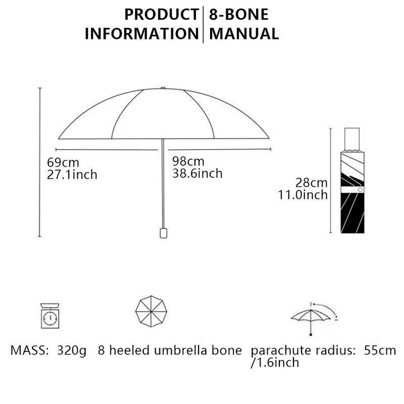 Ομπρέλα αντηλιακό Cartoon Sunny Rainy Αυτόματο Πτυσσόμενο Φοιτητικό Φορητό Αξεσουάρ σκιάς ομπρέλας Εξοπλισμός εξωτερικού χώρου